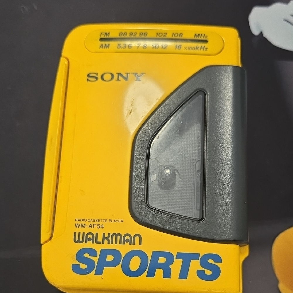 Sony Walkman Sports Yellow and Gray Cassette Player
